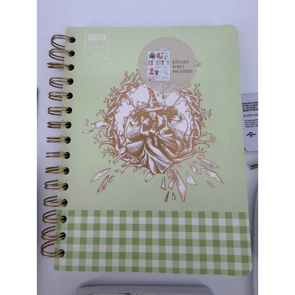 Wicked x Katie Kime Yoobi Stationery Set Notebooks Pencil Cases Pen Stickers 5pc